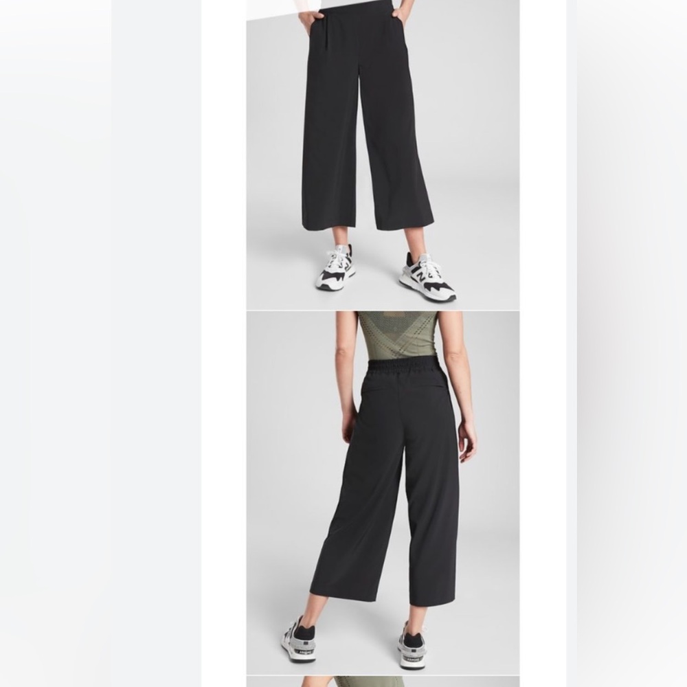 Athleta Black Brooklyn Wide Leg Crop Pants 8t